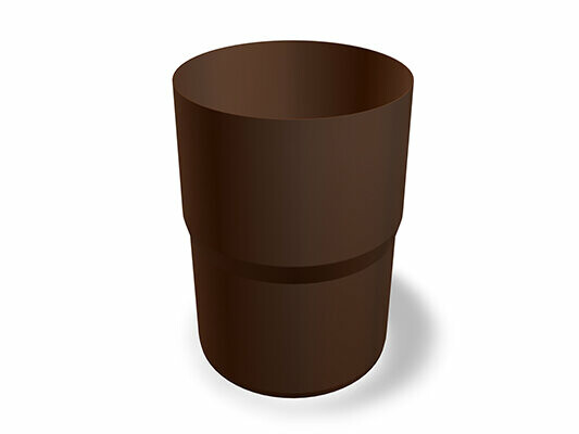 Łączniki rurowe PREFA, dostępne w rozmiarach Ø 60, 80, 100, 120 i 150 mm, idealne do łączenia rur w systemach dachowych i elewacyjnych.