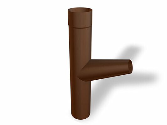 Trójnik stożkowy PREFA, Ø 100 x 50-75 mm, umożliwia elastyczne przejście między rurami o różnych średnicach w systemach odwadniających dachy.